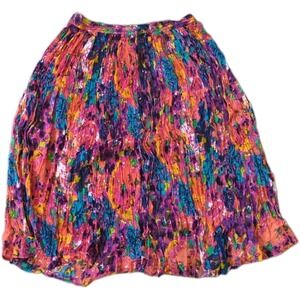 VTG SIMONIA OSFM Maxi Skirt 100% Cotton Gauzy Micro pleated Hippie Festival Boho